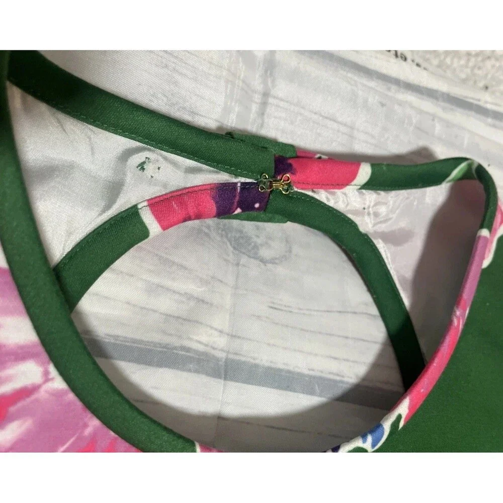 Kate Spade Stelli In Full Bloom Dress Size 10 Green Floral Fit Flare